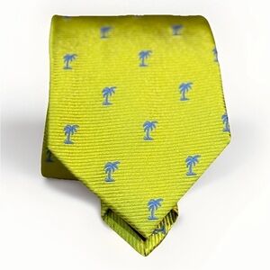 Peter Blair 100% Silk Palm Tree Necktie – Vibrant Lime Green & Blue
